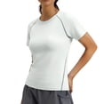 thumbnail image 6 of Sevevn Women's Short Sleeve Workout Tops Crew Neck Raglan Sleeve Quick Dry Athletic T-Shirts Green M, 6 of 6