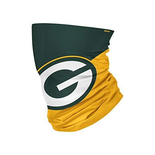 Polaina para cuello FOCO Green Bay Packers NFL con logo grande, talla única