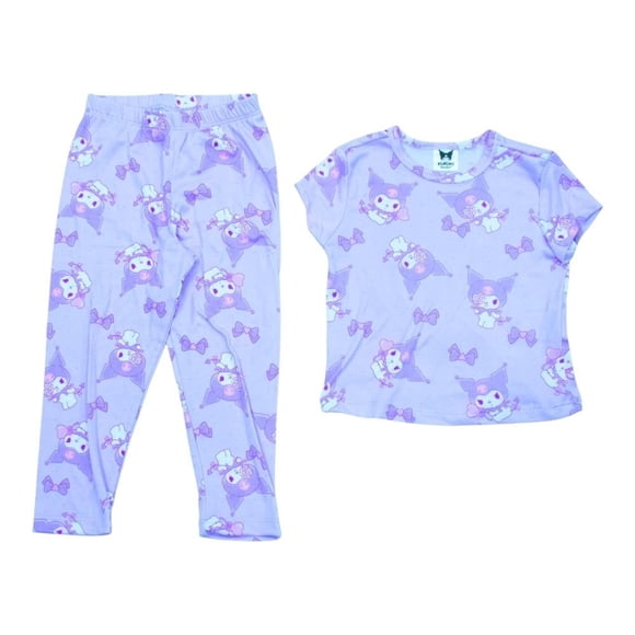Pijama Hello Kitty para Niña Estampado Kuromi Morado Talla 3 2 Piezas