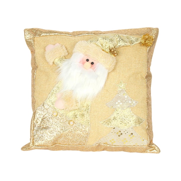 Almohada con forma de muñeco de nieve, almohada de copo de nieve, funda de almohada de temporada de Papá Noel almohada de ancianos