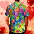 thumbnail image 6 of Hawaiian Shirt for Men Oversized Lapel Button Down Tropical Floral Printed Short Sleeve T Shirt Summer Casual Loose Regular Fits Holiday Beach Vacation Shirts, 6 of 9