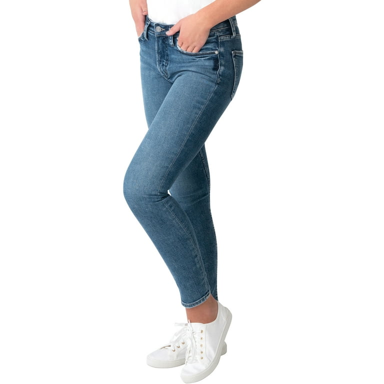 Silver Jeans Co. Women's Most Wanted Mid Rise Skinny Jeans, Waist Sizes  24-36 