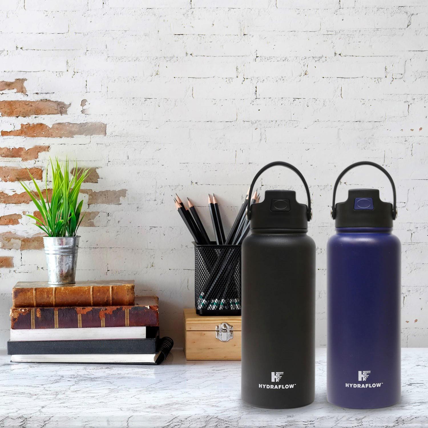 Hydraflow 34 oz. Double Wall StainlessSteel Bottle, Set of 2 (Assorted