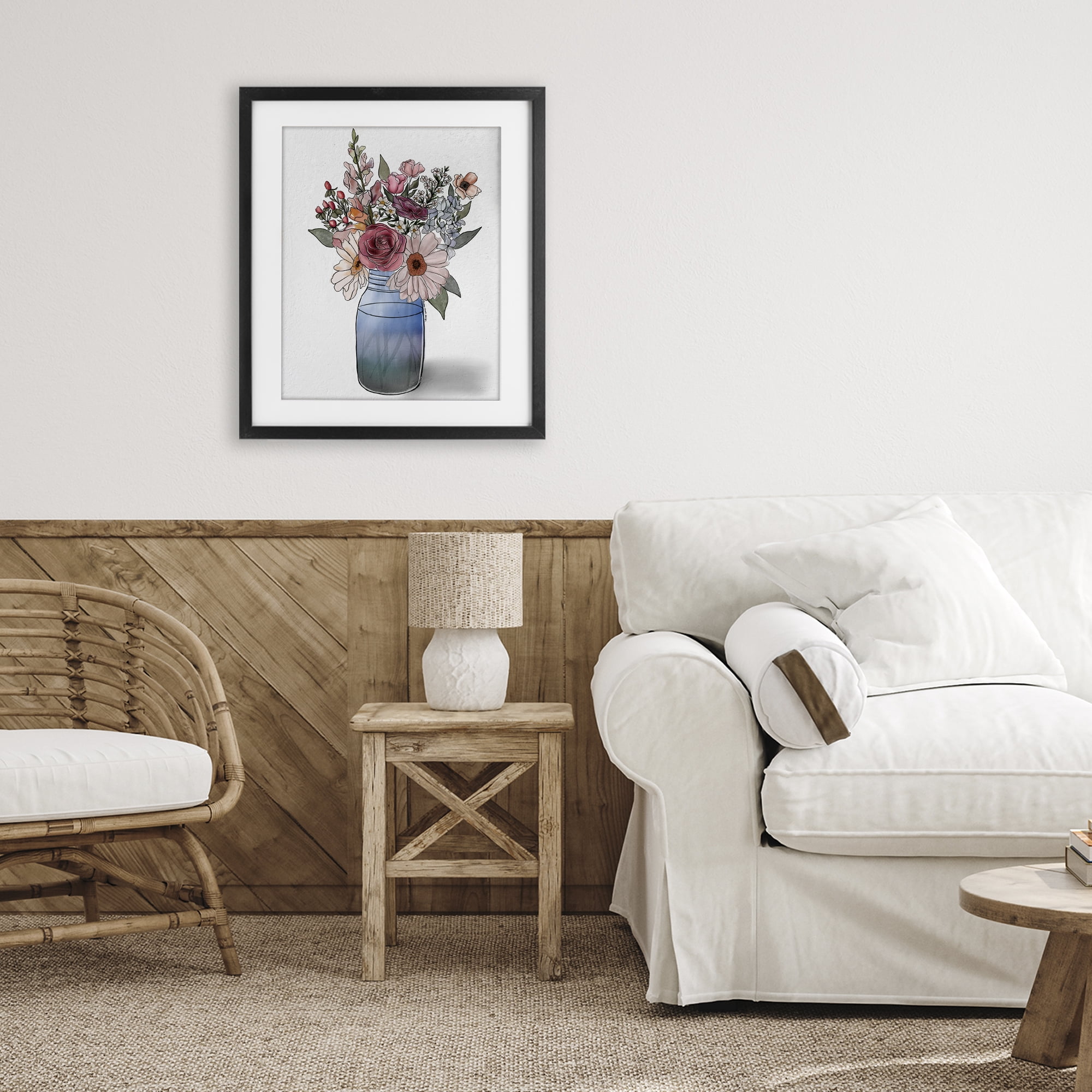 Stupell Industries Farmer's Market Vase Black Framed Print Under Glass, design by Alisha Kiara Design