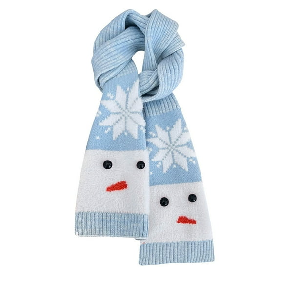 RUISINERY Soft Acrylic Narrow Scarf Snowflake Print Scarves Winter Fashion Neckerchief for Winter Fashion and Warmth