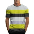 thumbnail image 2 of Cmfcve Striped Men's Tee Print Durable Sports T-shirt Short Sleeve Round Neck Blouses, 2 of 5