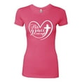 thumbnail image 2 of Wild Bobby His Grace Is Enough Heart Inspirational/Christian Women Slim Fit Junior Tee, Hot Pink, Small, 2 of 5