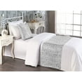 thumbnail image 2 of Vintage Bed Runner Set, Weathered Style of Stars Flowers Abstract Shapes Forming Retro Pattern, Decorative Bedding Scarf & a Pillow Sham for Hotels Homes, Twin, Pale Grey Charcoal Grey, by Ambesonne, 2 of 3
