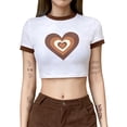 thumbnail image 1 of TRKIYQC Camiseta de Verano para niñas con Cuello Redondo, Camiseta de Manga Corta con Estampado de corazones a la Moda para Mujer Camiseta Base Delgada TRKIYQC perder, 1 of 7