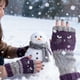 thumbnail image 2 of Guantes Punto Sin Dedos Para Mujer Un Bonito Bordado Gato, Cálidos Y Negros, Aptos Par Pantalla Táctil, Con Que Gotean, Informal, Bonitos, Incluye Clip Bola De Nieve Forma Muñeco Navy Blue, 2 of 7