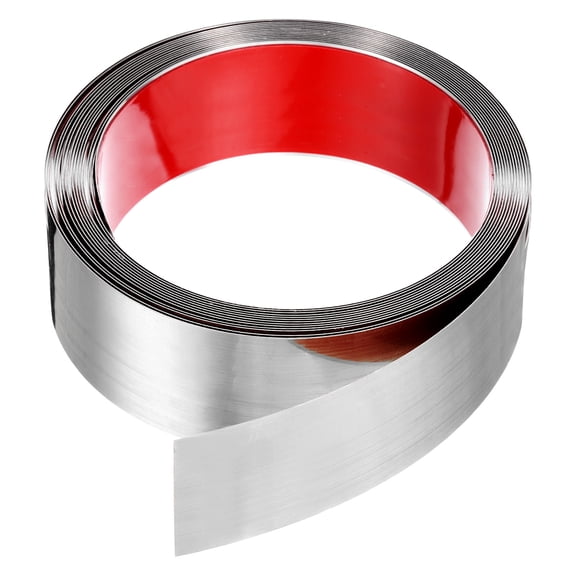 Uxcell 2" x 20ft Peel and Stick Metal Molding Wall Trim Strip Mirror Like Silver