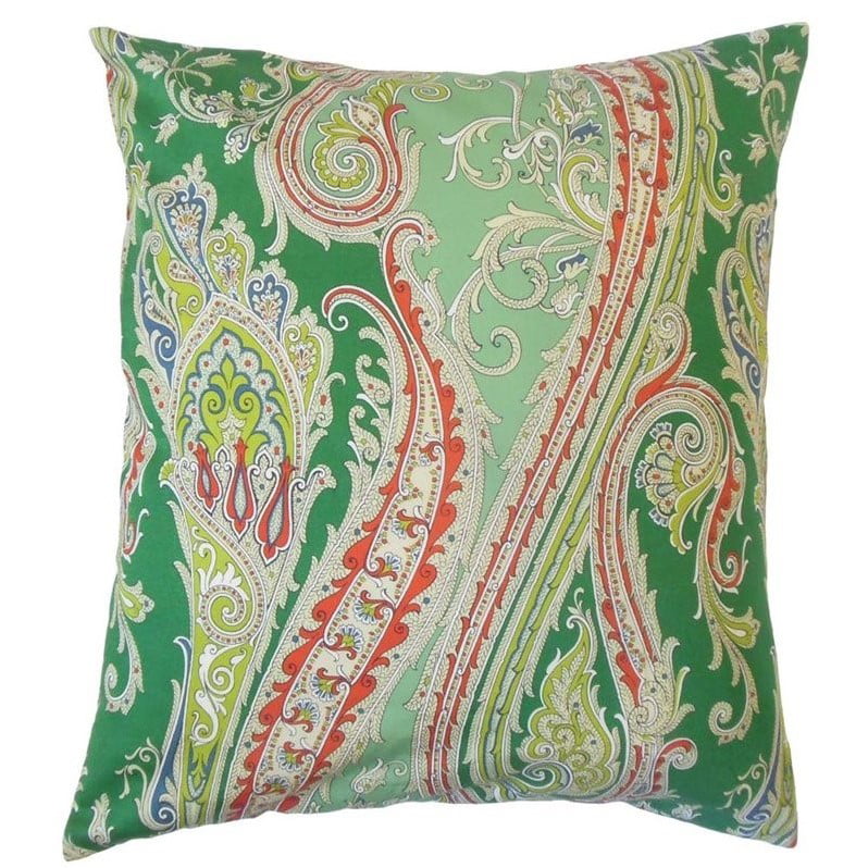 The Pillow Collection Efharis Paisley Bedding Sham Green Euro/26 x 26 