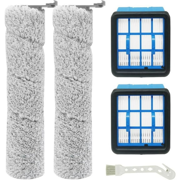 Replacement Brush Roll for Bissell CrossWave OmniForce 3882 Wet and Dry Vacuum Cleaner (2 Roller 2 Hepa Filters)