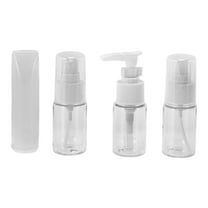Unique Bargains 4 Pcs Travel Container Set Portable Travel Bottles Set White