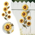 thumbnail image 2 of Leojiow Metal Sunflower Wall Outdoor 3D Flower Stickers For Living Room Garden Summer Decorative Art Peel And Stick Home Stickers 30X14.6Cm Yellow, 2 of 6