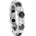 thumbnail image 3 of Pompeii 5ct Black & White Diamond Eternity Ring 14K White Gold (G/H,I2-I3), 3 of 4