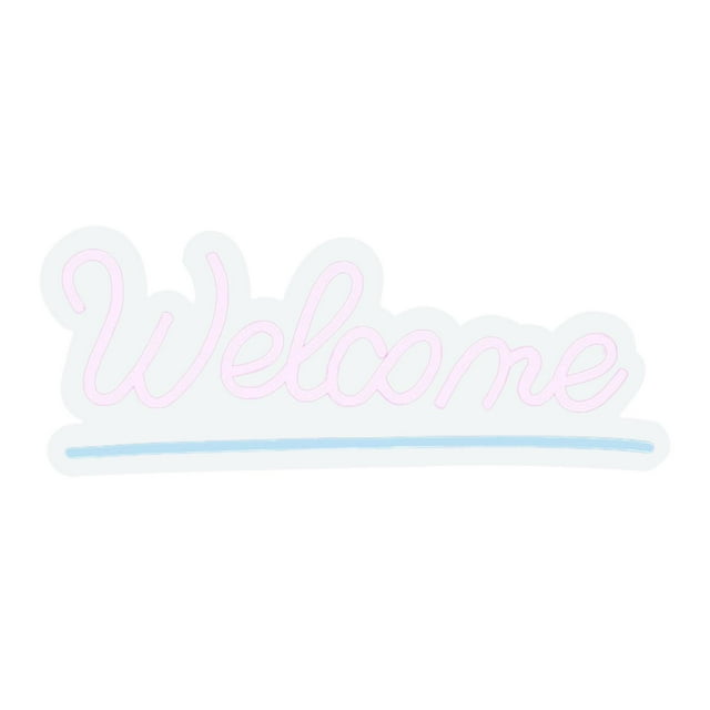 Letrero luminoso LED con letras, lámpara de noche regulable para sala de estar, dormitorio, Navidad rosa bienvenida