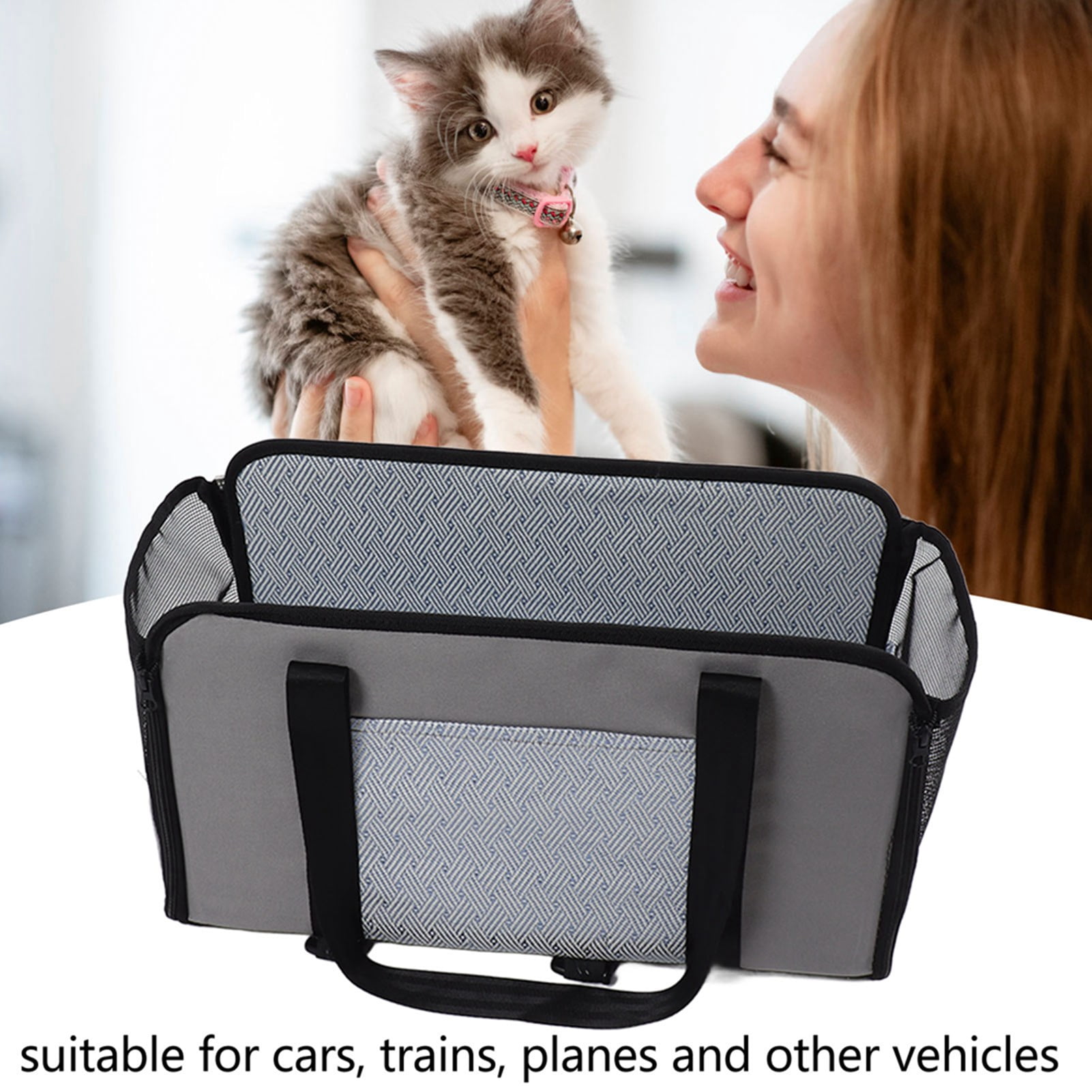 M Buder Dog Car Basket High Strength 600DPU Polyester Portable Pet Booster Seat Travel Chair for Cat Puppy, 17.7 inches / 45 cm