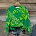 thumbnail image 6 of Aobny Blouse Tops for Women St Patrick's Shamrock Shirts Pullover Green Long Sleeve Crew Neck Funny T Shirts for Women,M, 6 of 7