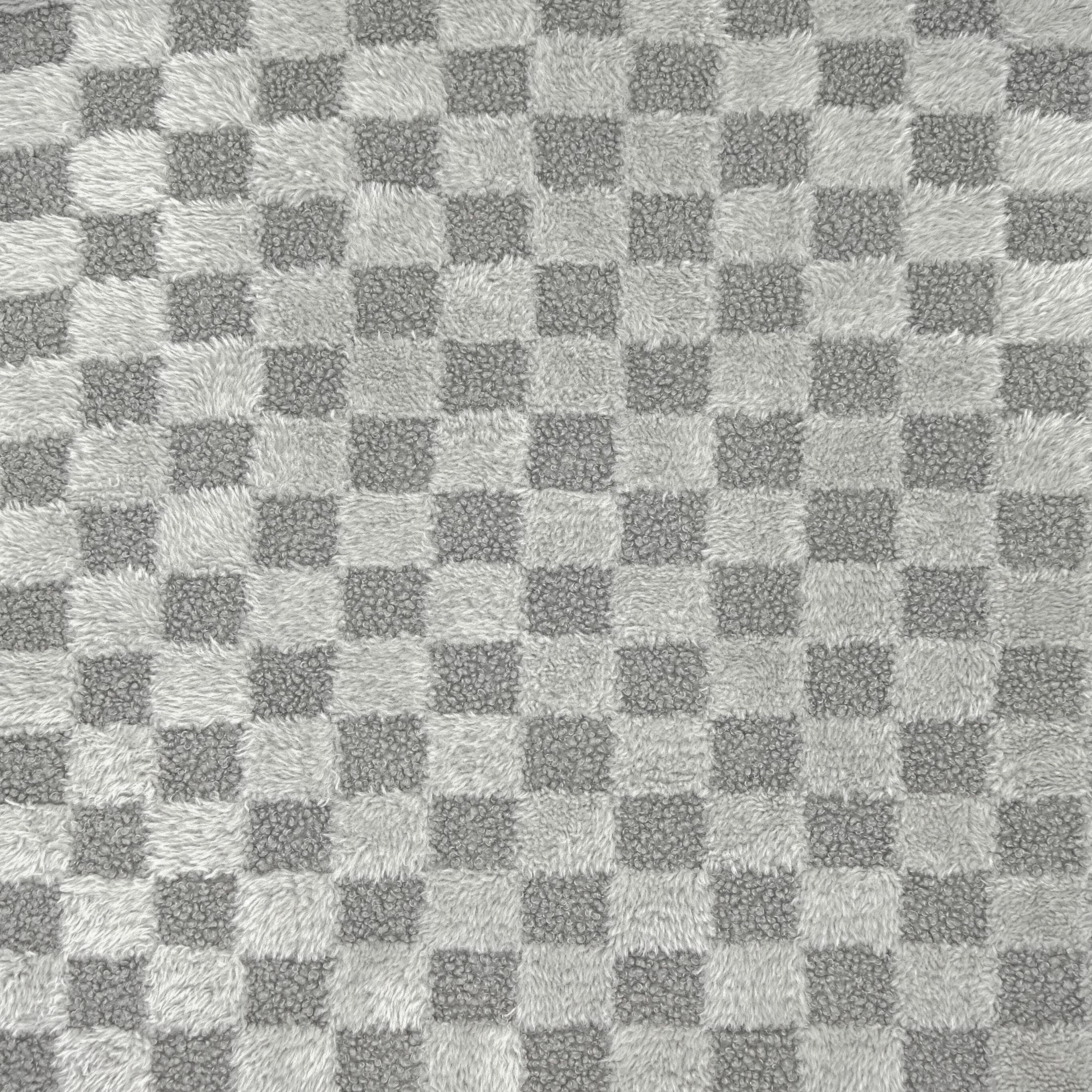 Shason Textile (1.5 Yard Cut) Flc Coral Check, Grey.