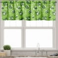 thumbnail image 3 of Ambesonne Tea Party Valance & Curtain, Tea Time Daisy Blooms, 55"x45", Lime Green Dark Green, 3 of 7