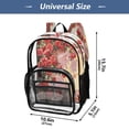 thumbnail image 4 of Large Clear PVC Backpack Heavy Duty See Through Backpack for Adults Work Travel, Crimson Rose Printed 12L, 4 of 8