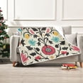 thumbnail image 7 of Yayeee Throw Blanket for Couch Soft Warm 50" x 60" Sofa Chair Bed Decoration, Beige Red Floral, 7 of 7