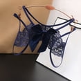 thumbnail image 2 of EHQJNJ Womens Underwear Seamless High Waisted Underwear Women Women Embroidered Hollow Butterfly Low Waist Underpants Open Cut Pearl Massage Thong, 2 of 3