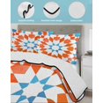 thumbnail image 4 of Orange Blue Boho Twin Size Down Alternative Comforter, Lightweight Comforter Quilt Bedding Set with Pillow Shams Modern Ethnic Abstract Geometric All Seasons Bed Comforter Duvet Insert 68"x86", 4 of 7