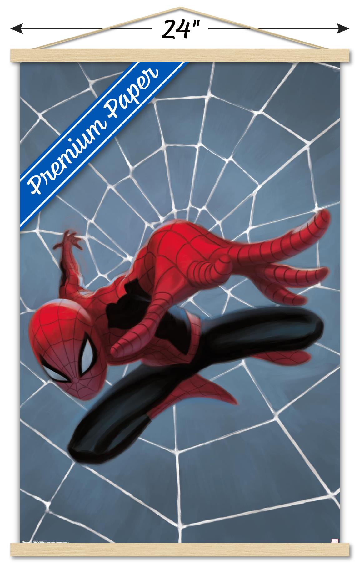 Marvel Comics - Spider-Man - Minimalist Wall Poster with Wooden Magnetic Frame, 22.375" x 34"