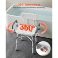 thumbnail image 2 of KFFKFF Swivel Shower Chair with Arms and Backrest, 500 lbs Capacity Adjustable Seat for Shower Stalls and Bathtubs, Ideal for Adults, Seniors, and Individuals with Limited Mobility, 2 of 9
