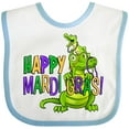 thumbnail image 3 of Inktastic Happy Mardi Gras Big and Little Alligators with Beads Boys or Girls Baby Bib, 3 of 4