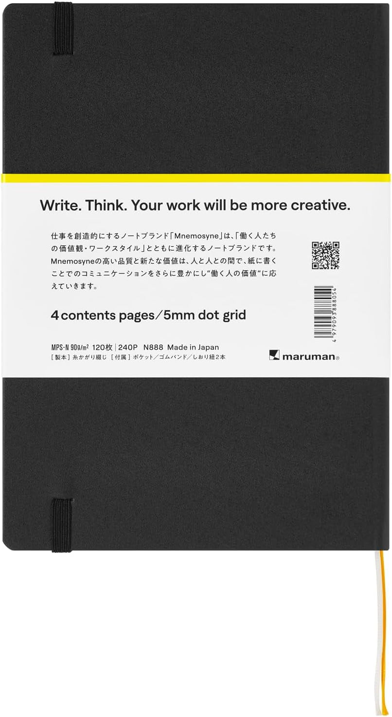 A5 Notebook Mnemosyne Journal Black