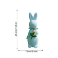 thumbnail image 2 of Easter Bunny Figurine Flocked Rabbit Statue Desktop Ornament for Home Living Room Farmhouse, 2 of 6