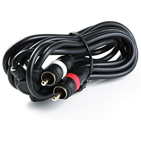 6ft Right Angle 3.5mm Stereo Plug to L/R 2-RCA Male Audio Cable