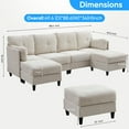 thumbnail image 5 of Puremind U Shaped Sectional Sofa, Corduroy Modular Sectional Couch with 2 Movable Ottomans for Living Room/Apartment, Beige, 5 of 5
