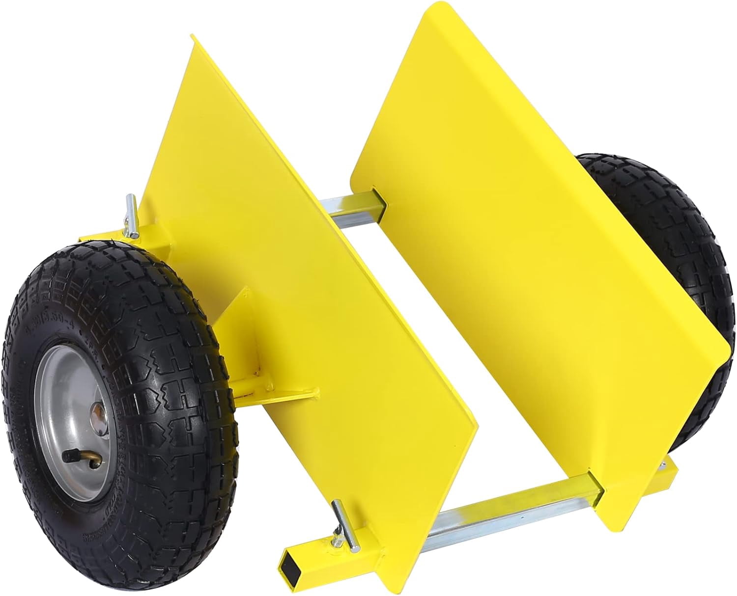 Heavy Duty Panel Dolly, Adjustable Door Dollys with Wheel, 2 10" Pneumatic Wheels 600LBS Load Bearing for Drywall Sheet Heavy Appliance & Material Handling All Terrain Moving Cart Panel Dolly - Yello