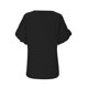 thumbnail image 5 of Gibobby Blusa de Trabajo de Manga Corta Camiseta manga corta doble capa color sólido verano para mujer(Negro,M), 5 of 5