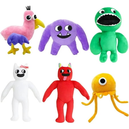 6Pcs Garten of Banban Plush,10" Ban Ban Plushies Dolls for Game Fans, Garten of Ban ban Horror Game Stuffed Figures Dolls Cartoon Stuffed Animals Plush Toys Birthday Gifts for Kids and Adult