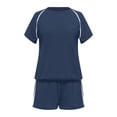 thumbnail image 5 of BOOMNY Womens 2 Peice Workout Shorts Sets Solid Short Sleeve Tops Shorts Outfits for Women Summer Casual Matching Sets, 5 of 5