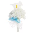 thumbnail image 2 of Hecho Novio Seda Ramillete Fantasía Boutonnieres Mejor Hombre Boda de Baile Flores Gris, 2 of 9