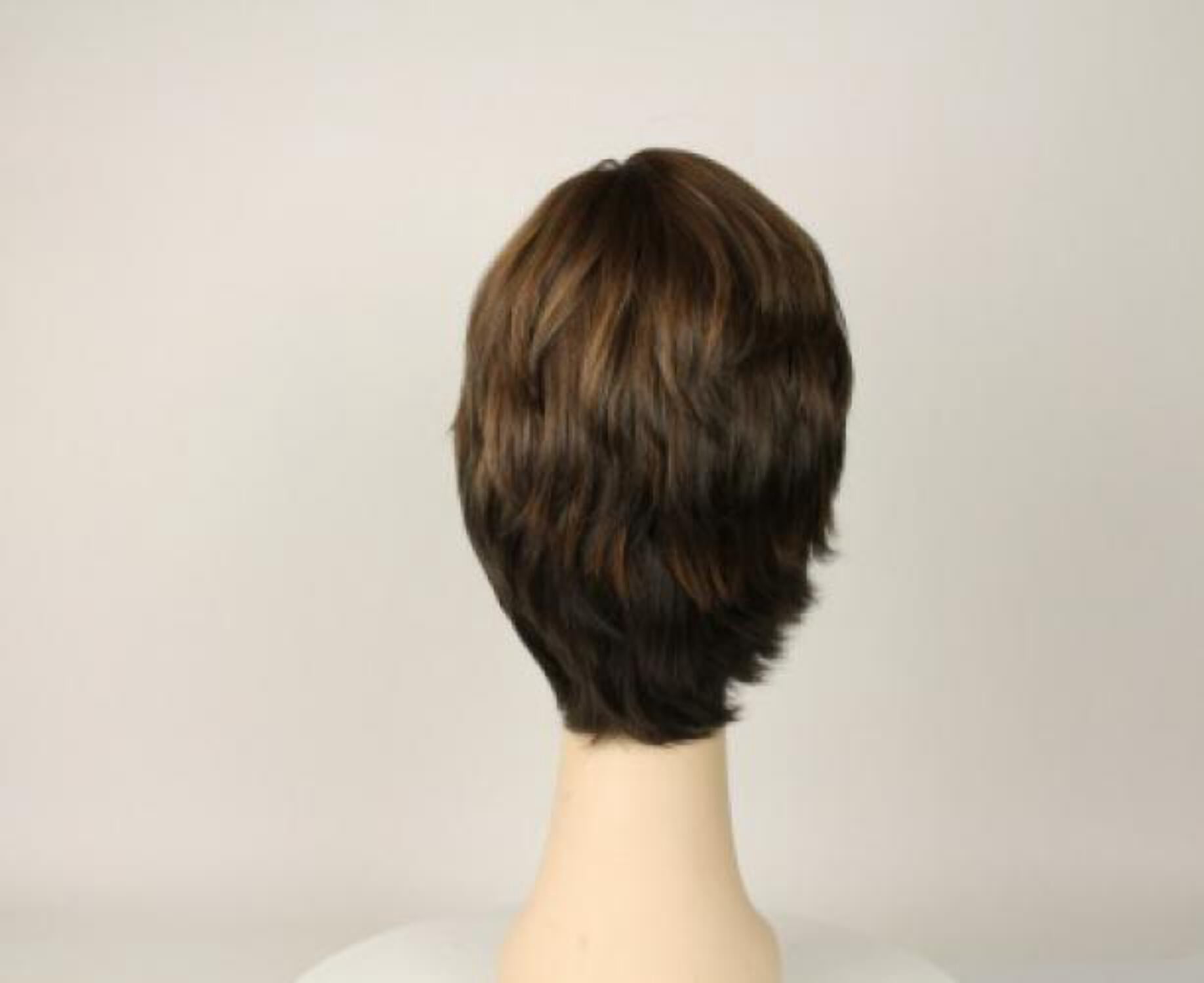 European Human Hair Freeda Wig Shlomit Medium Brown With Blonde Highlights Skin Top Size M