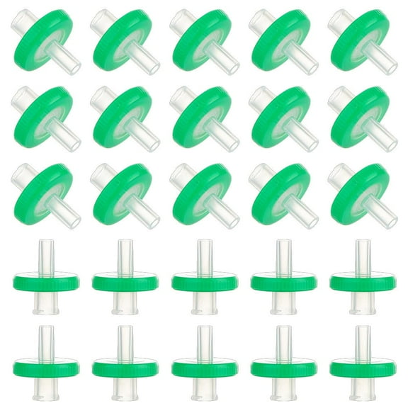 100 Pcs Syringe Filters 13mm 0.22μm Syringe Filter PLastic Unsterilized Syringe Filters 4mm Inner Diameter 2mm Hole Lime Green 1set
