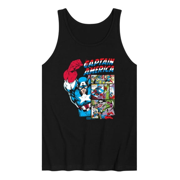 Marvel - Captain America Comic Panel Portrait - Men's Sleeveless Graphic Tank