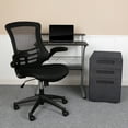 thumbnail image 2 of Flash Furniture Calder Work From Home Kit - Black Computer Desk, Ergonomic Mesh Office Chair and Locking Mobile Filing Cabinet with Inset Handles, 2 of 11