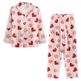 thumbnail image 2 of DISNIMO Dog Paw Heart Print Pajama for Women Set Long Sleeve Sleepwear 2 Piece Pjs Set with Long Pants Comfy Button Down Lounge Wear Sets Loose Fit Nightwear with Pocket, L, 2 of 7