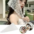 thumbnail image 2 of French Lace Triangular Scarf, 83x33cm, As Pictured - Stylish Design, Multi-Purpose Hair & Neck Accessory, 2 of 9