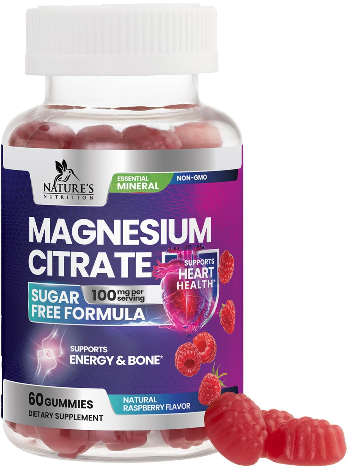 Carlyle Magnesium Citrate Chewable Vegan Gummies, 960mg, 60 Count