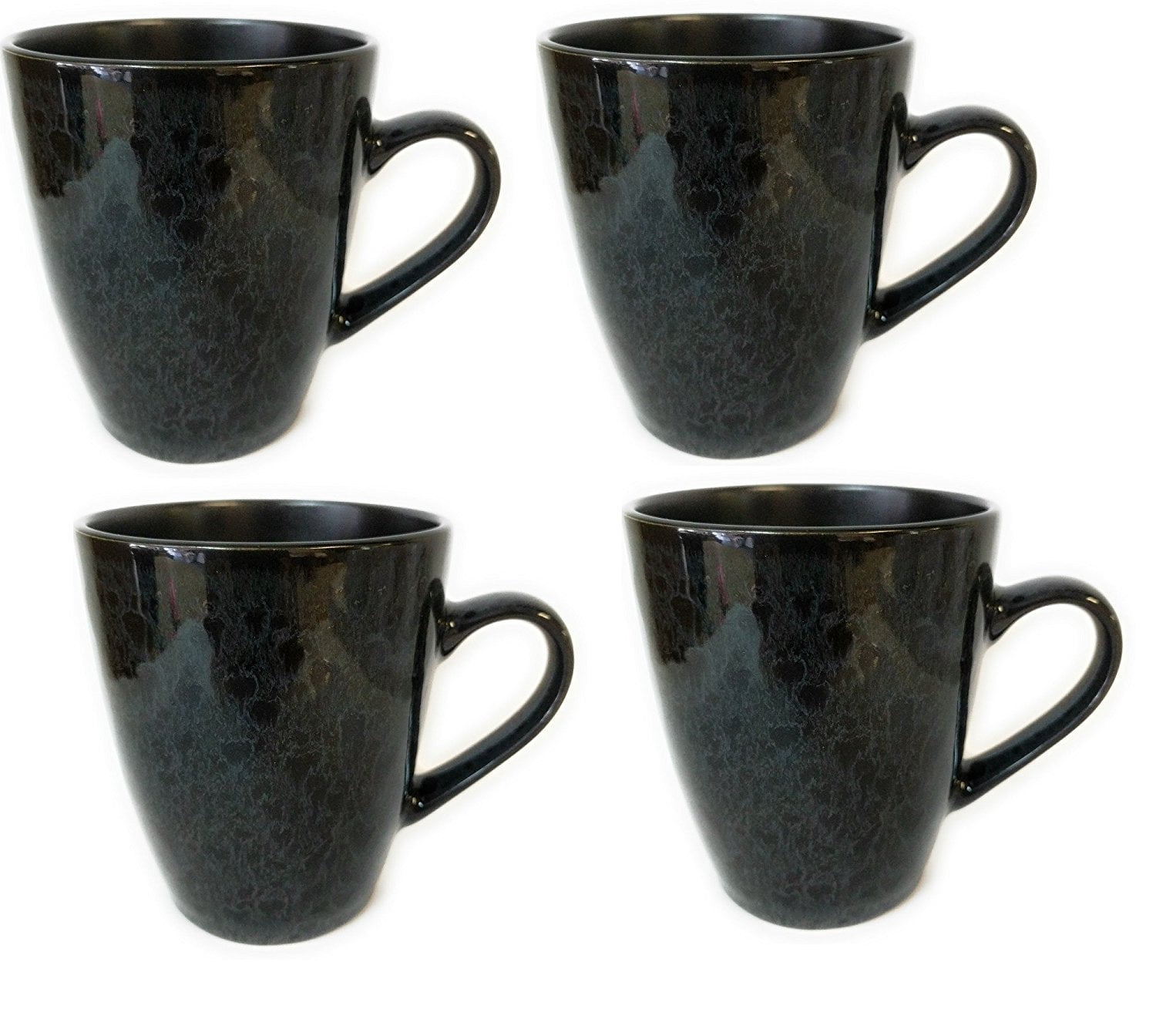 KM Set of 4 Porcelain Coffee Mugs (BLUE)