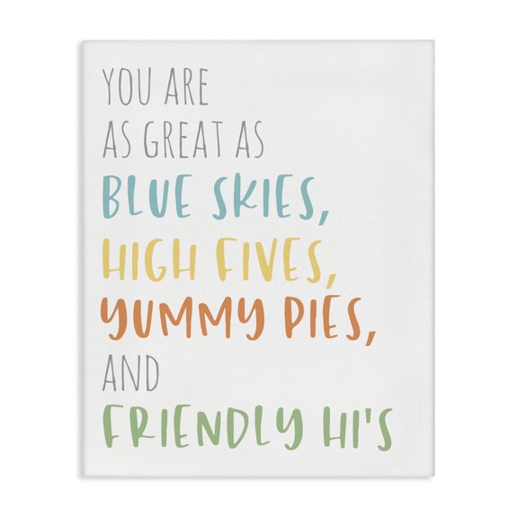 Stupell Industries Modern As Great As Blue Skies Motivational Kid's Phrase Canvas Art, 16 x 20, by Anna Quach